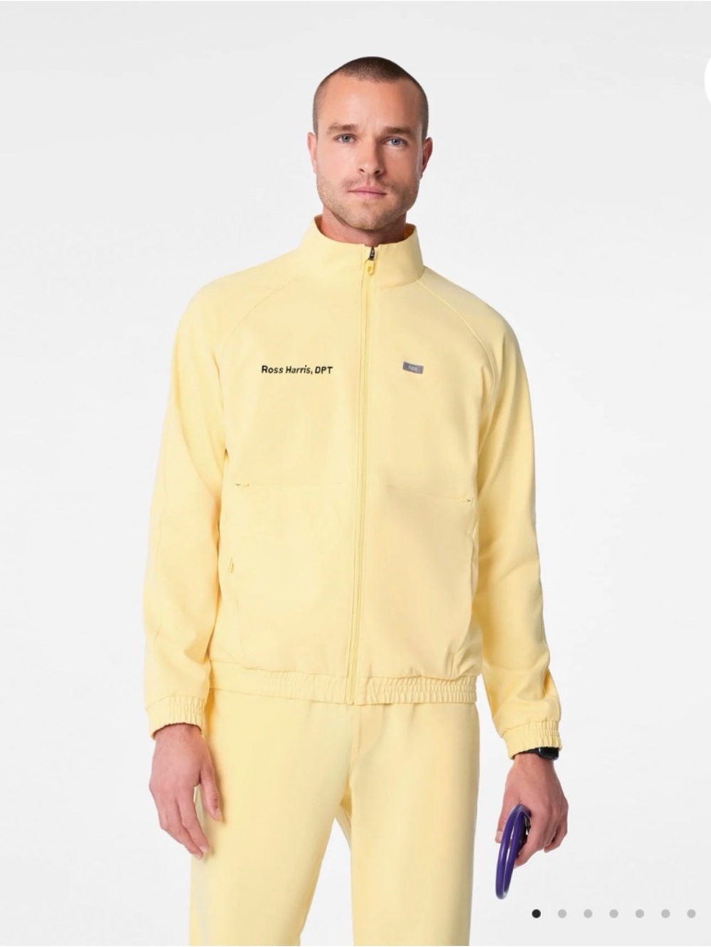 Figs Men Yellow Scrub Jacket - Picture 2 of 3